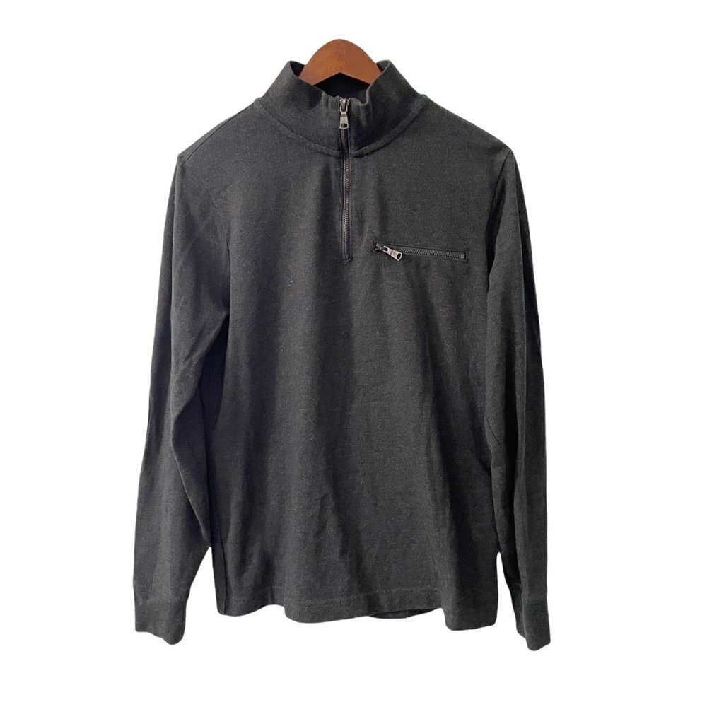 Banana Republic Factory Gray Quarter Zip Pullover Men's Small Business Casual